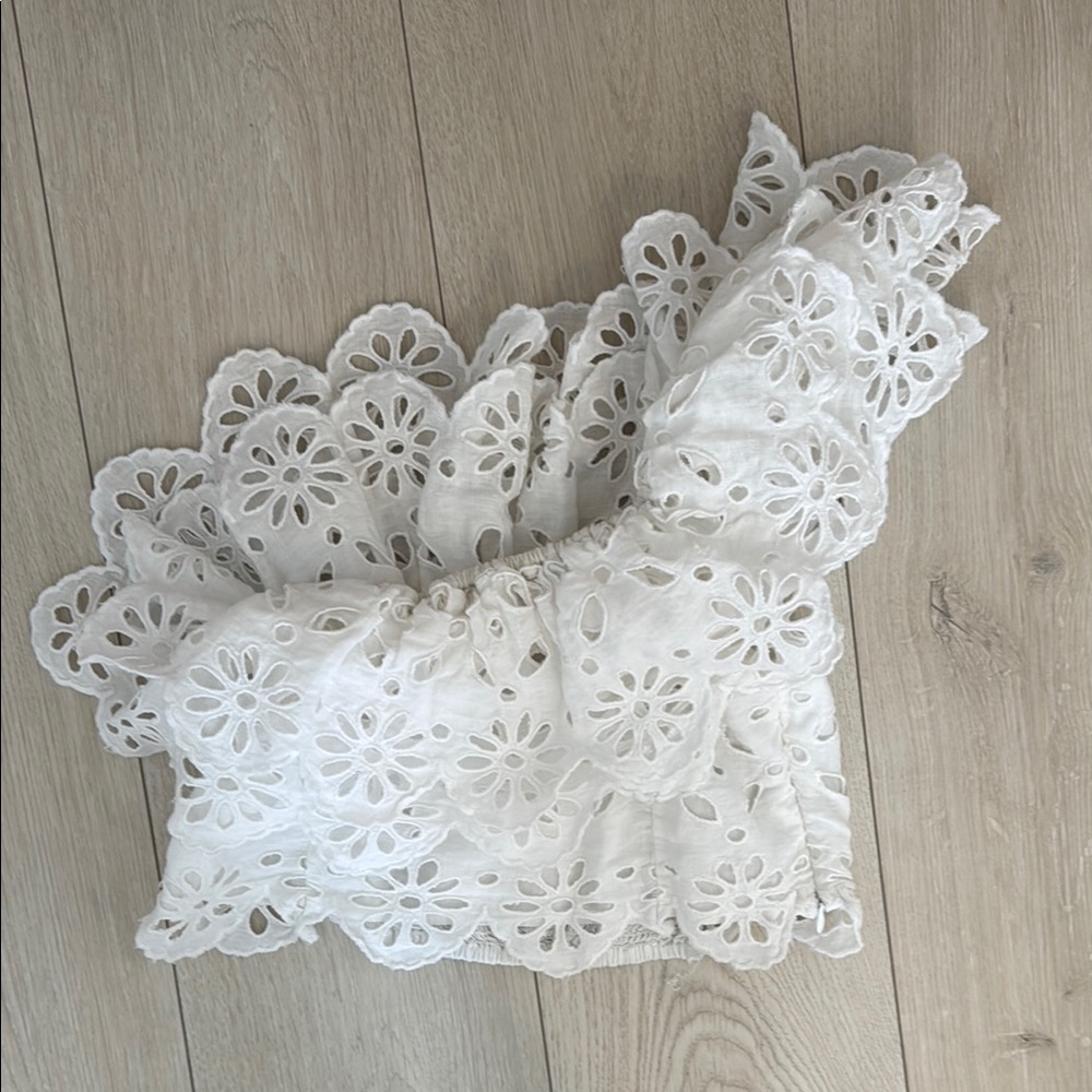 Place Nationale White Lace Top